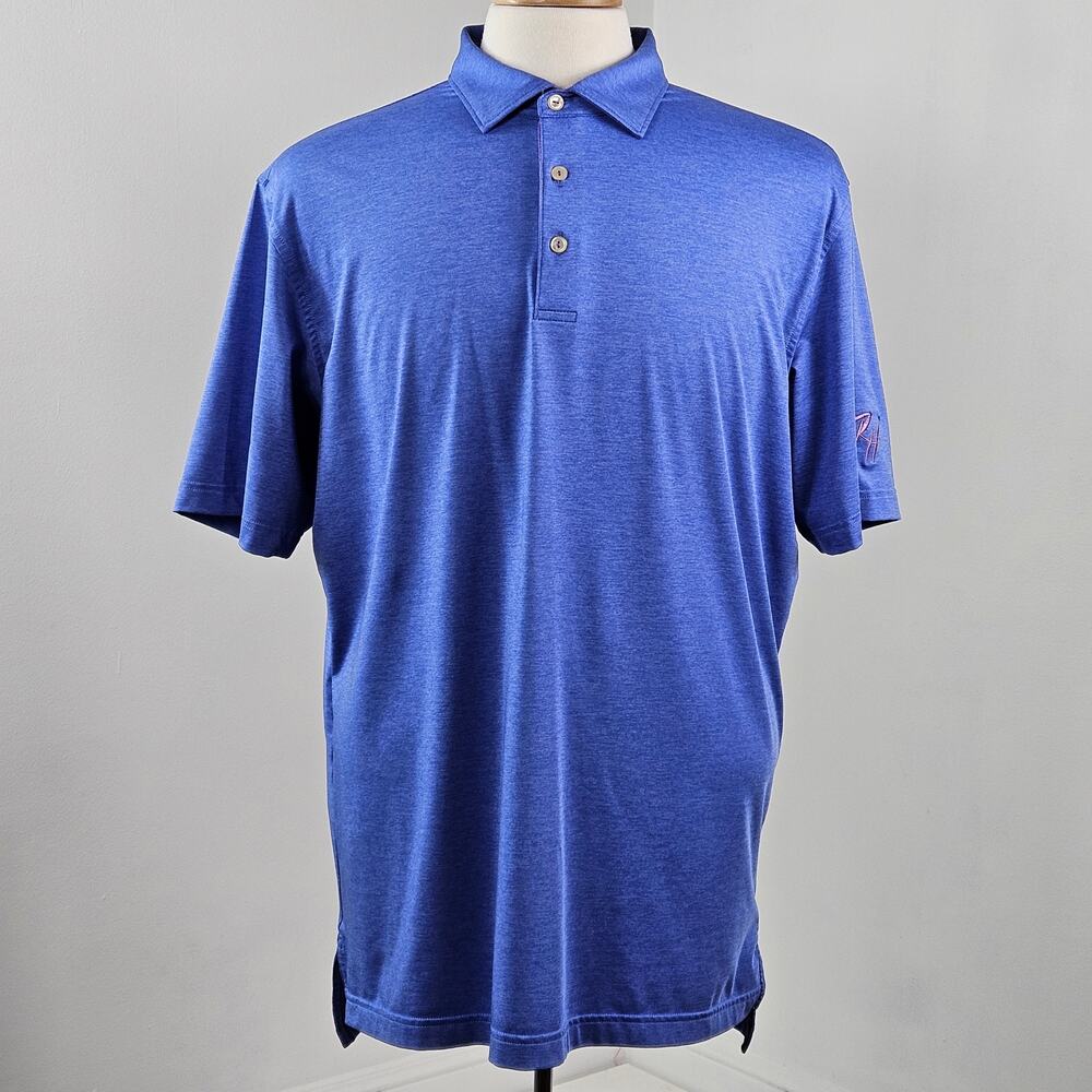 Peter Millar Blue‎ Summer Comfort Performance Jersey Polo Shirt | Men's Large